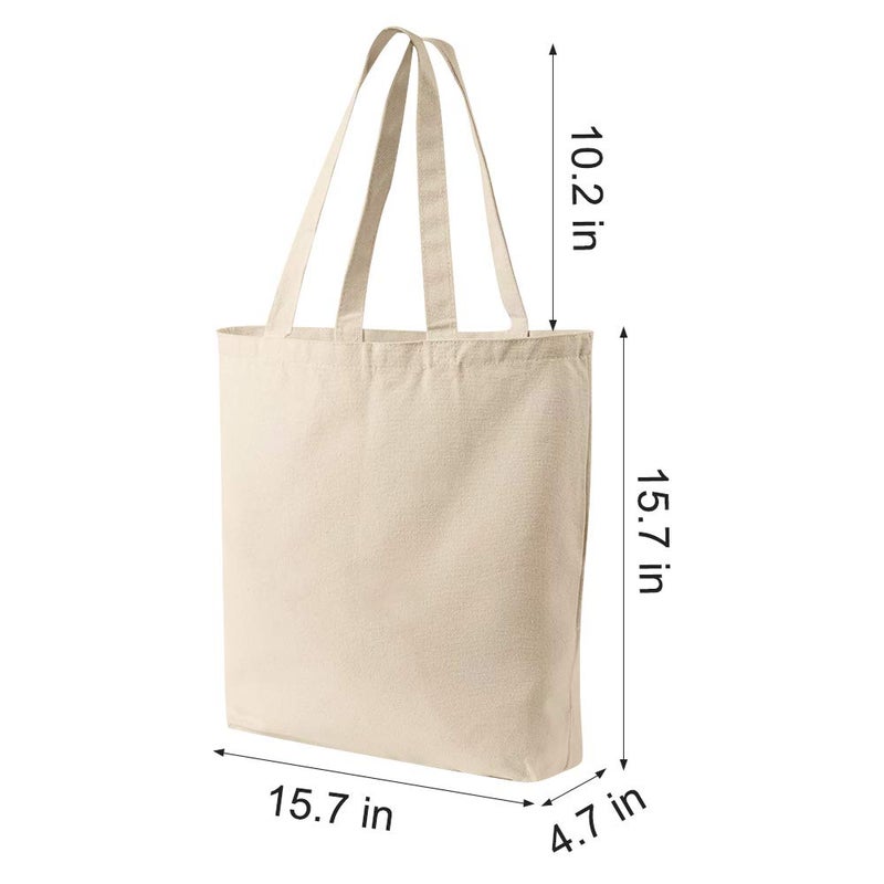 CVNDKN Canvas Tote Bags,2 Pcs Tote Bags Multi-Purpose Reusable Blank Canvas Bags Use For Grocery Bags,Shopping Bags,DIY Gift Bags - Image 2